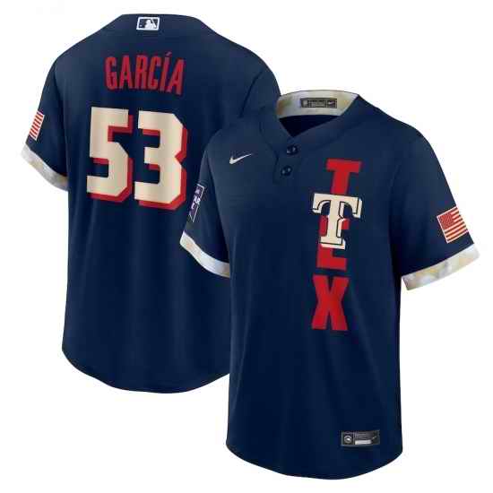 Men's Texas Rangers #53 Adolis Garc��a Nike Navy 2021 MLB All-Star Game Replica Player Jersey